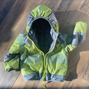 Northface Coat - 2T Boys NEON & CHARCOAL